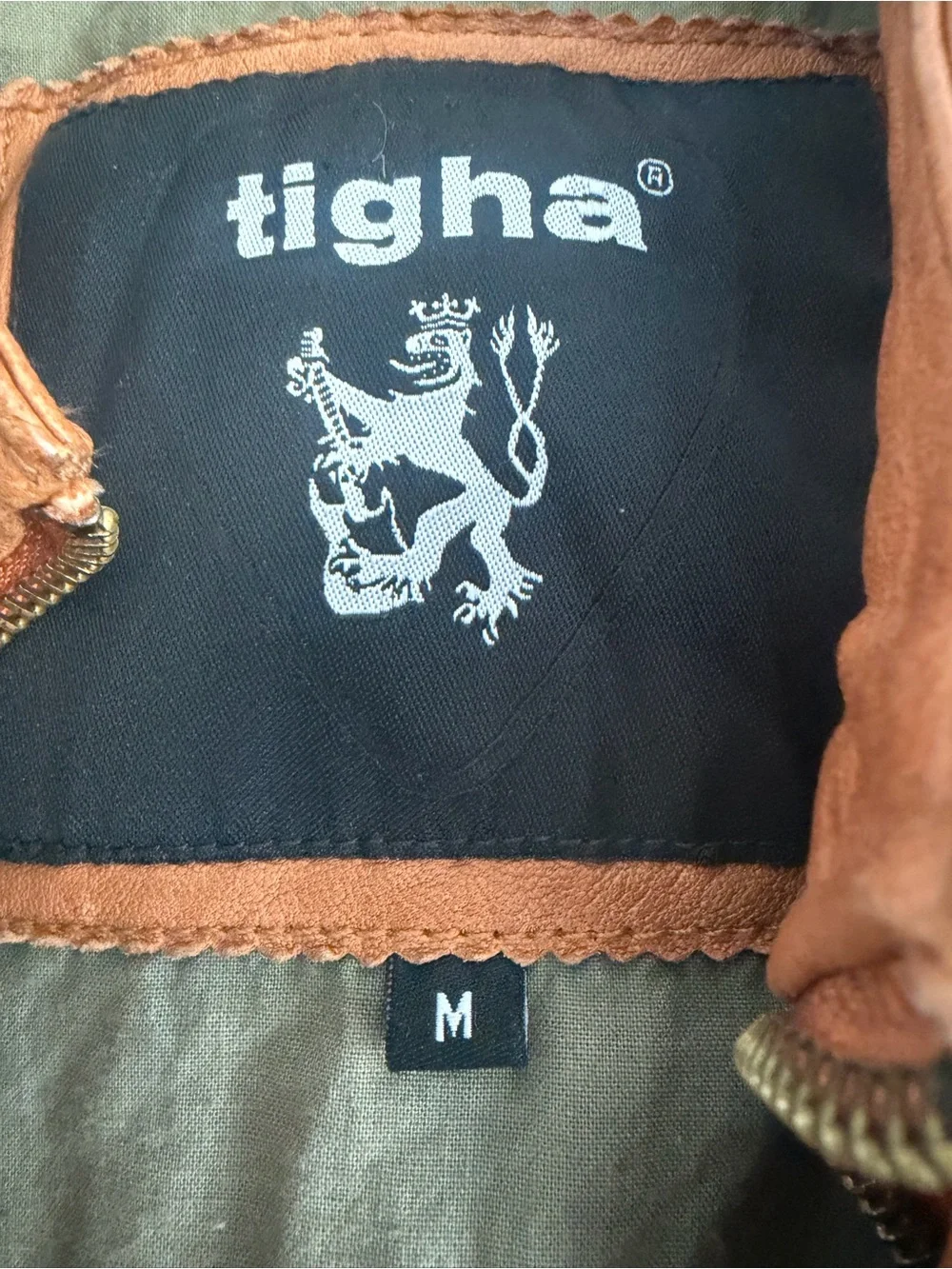 Men's Tan Leather Military Field Jacket by